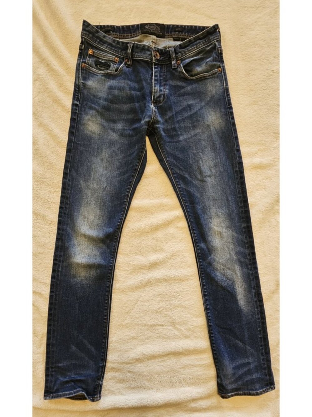 Vintage SuperDry Copper Black Standard Slim Denim Jeans Men's Wash Blue 32X32